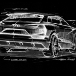 The cabin of the Audi e-tron quattro concept tapers strongly toward the rear end, approaching the idealized shape of an aerodynamically optimized droplet.