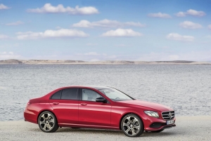 Mercedes Benz E-class in red